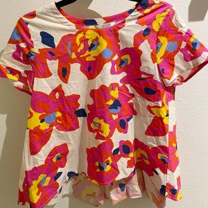 CROSBY by Mollie Burch Retro Floral Top, Size XS